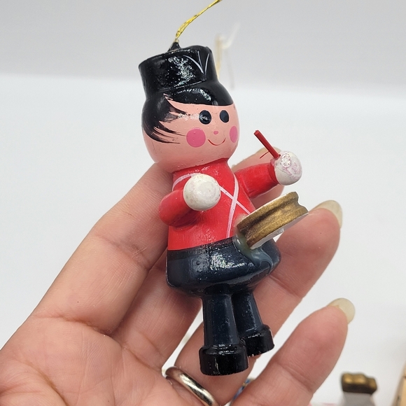 Lot of 4 Christmas Vintage Wood Figurines Made in Taiwan Colorful - Picture 7 of 12